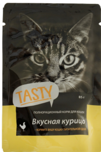 Tasty влажный корм для кошек 85 г курица