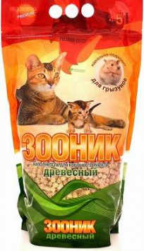 Зооник наполнитель для кошек 20 л древесный