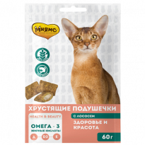МНЯМС подушечки для кошек Здоровье и красота 60 г с лососем