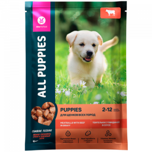 All Puppies влажный корм для щенков 85 г тефтели с говядиной
