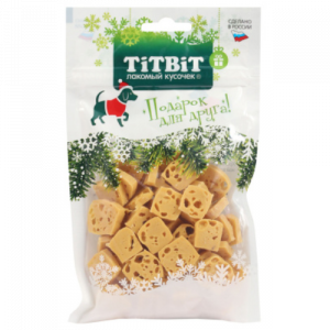 Titbit Новогодняя Коллекция Сырная Нарезка для собак 90г 026069
