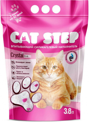 Cat step наполнитель для кошек 3,8 л силикагелевый PINK 20363016