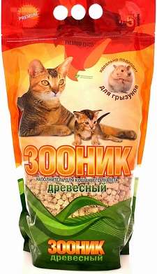 Зооник наполнитель для кошек 20 л древесный