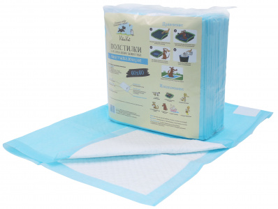 VitaVet Пеленки впитывающие с фиксирующей полоской 60*60 см 12 штук